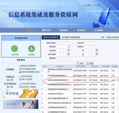 中天信獲信息系統(tǒng)集成及服務(wù)二級資質(zhì)，開啟專業(yè)服務(wù)新篇章